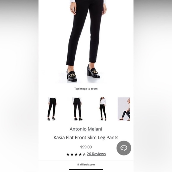 Antonio Melani Kasia Flat Front Slim Straight Pants - Picture 6 of 6